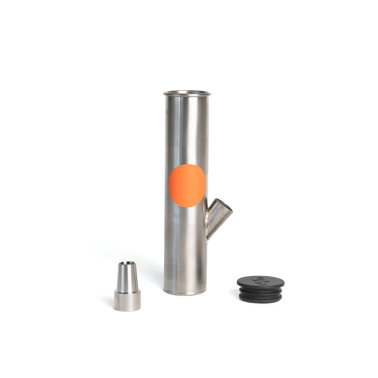 Lightweight titanium bong on white background