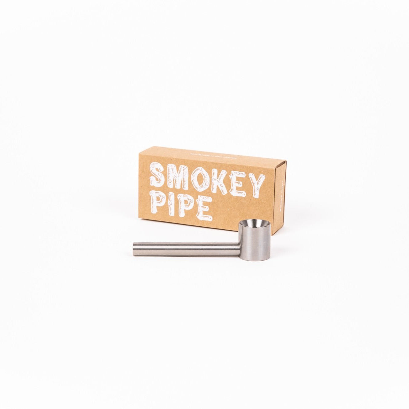 Smokey Pipe titanium pipe held in hand showing compact size and design